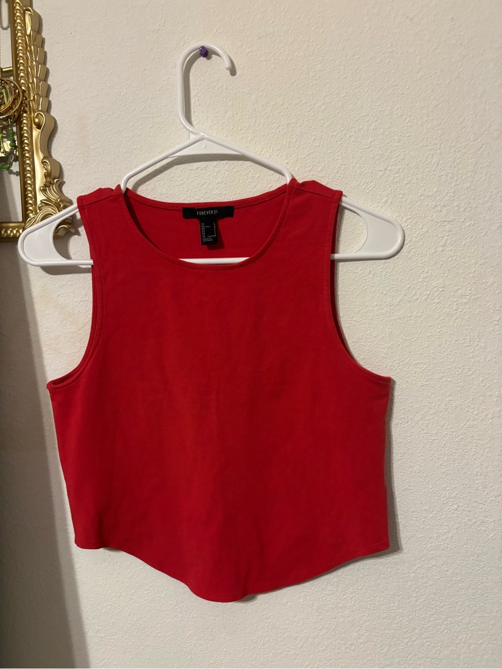 Forever 21 Bright Red Sleeveless Crop Top